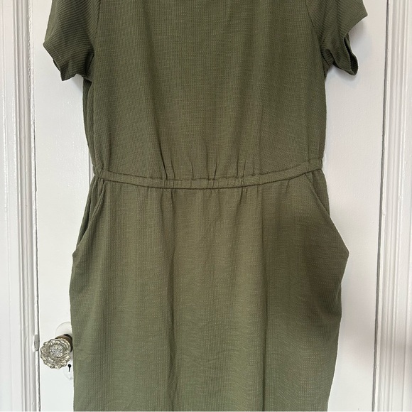 Torrid Green At The Knee Slub Rib Side Slit T-Shirt Dress Size 1 1X 14-16 - Picture 9 of 11